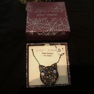 Betsey Johnson Cat jeweled Necklace